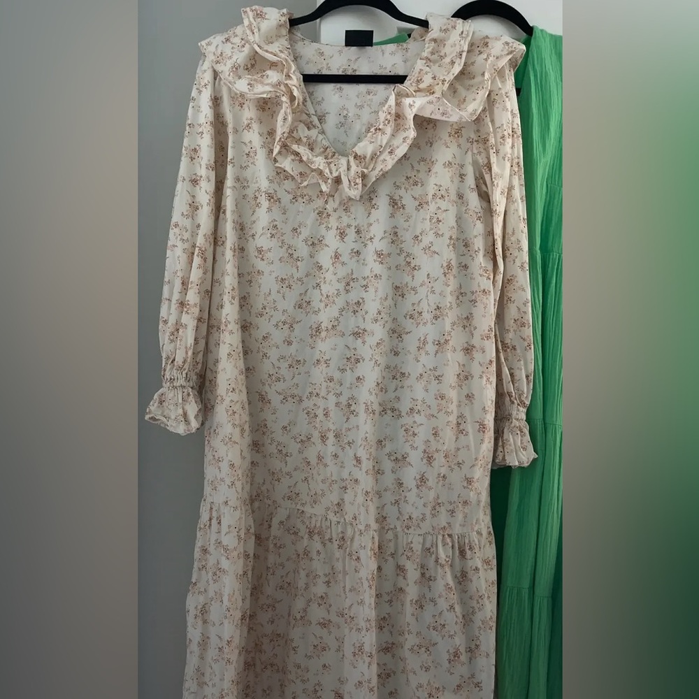 Who What Wear Target Cotton Midi Ruffle Dress